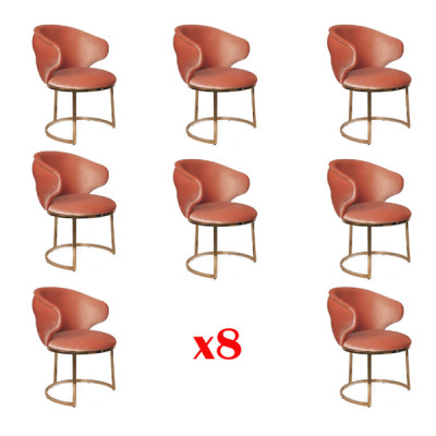 Iesszëmmer Textil Set 8x Design Stull Metall Lehnstull Garnitur Stullë