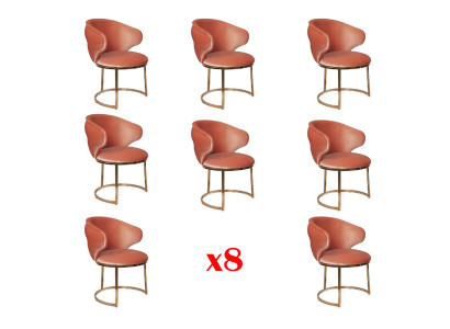 Iesszëmmer Textil Set 8x Design Stull Metall Lehnstull Garnitur Stullë