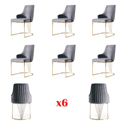 Gruppen 6x Stull Sëtz Fautteuil Këssen Hotel Textil Nei Garnitur Stull Setten Sets