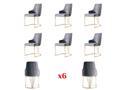 Gruppen 6x Stull Sëtz Fautteuil Këssen Hotel Textil Nei Garnitur Stull Setten Sets