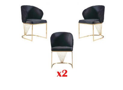 Still 2x Still Grupp Set Wunnzëmmer Iesszëmmer Garnitur Modern Stil Textil