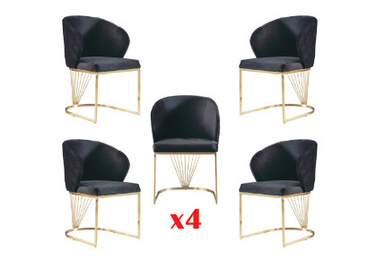 Iesszëmmer Set Iessgrupp Modern Edelstol 4 Deeler Set Still Garnitur 4x Still Nei
