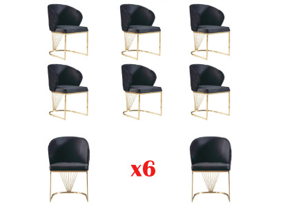 Set 6x Still Still Sessel Iesszëmmer Garnitur Holz Modern Grupp Miwwelen