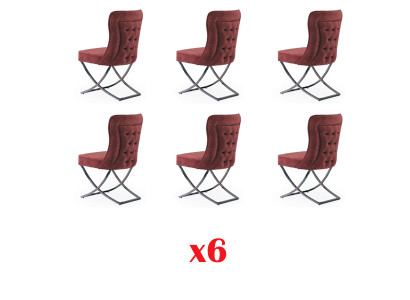 Iesszëmmer 6 Still Edelstol Design Miwwelen Polsterschoul italienesche Stil