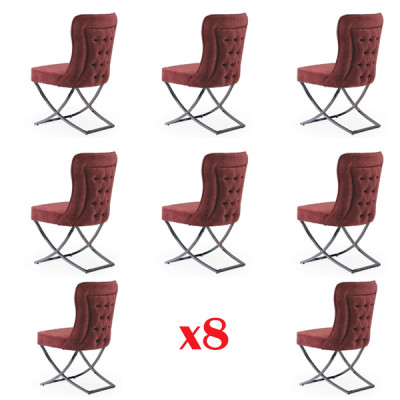 Design Still Set 8 Textilstill Gastro Stoff Iesszëmmer Polster Grupp