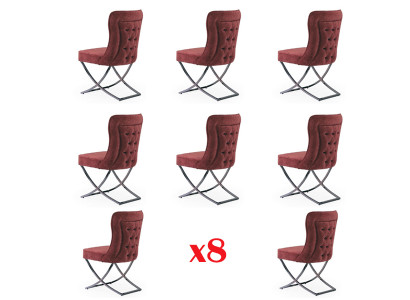 Design Still Set 8 Textilstill Gastro Stoff Iesszëmmer Polster Grupp