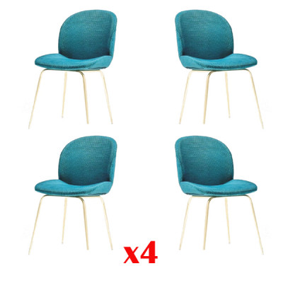 Gepolstert Iesszëmmer Still 4x Stull Grupp Garnitur Stoff Design