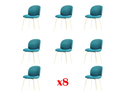 Design Stull Set 8x Sëtz Texil Polster Still Stoff Iesszëmmer Neigkeeten