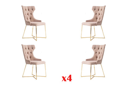 Set 4x Chesterfield Designer Massivholz Stull Iesszëmmerstull Designer