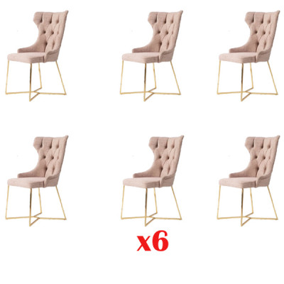 Lehnstull Restaurant Industrie 6x Design Still Sëtzpolster Set Chesterfield
