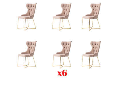 Lehnstull Restaurant Industrie 6x Design Still Sëtzpolster Set Chesterfield
