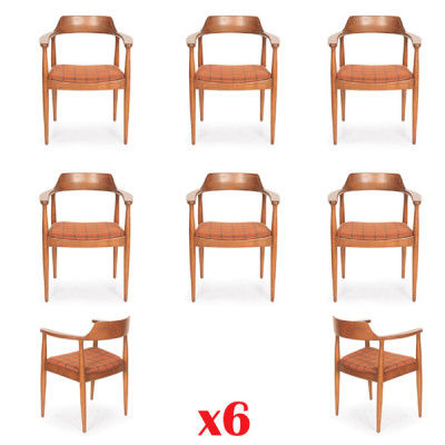 Set vu 6 Stull Luxus Design Gepolstert Massiv Holz Sëtz Büro Iesszëmmer