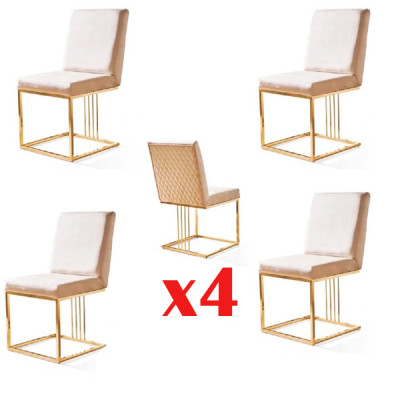 Design Still Set 4x Fotell Textil Still Stoff Iesszëmmer Nei Gepolstert