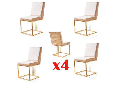 Design Still Set 4x Fotell Textil Still Stoff Iesszëmmer Nei Gepolstert