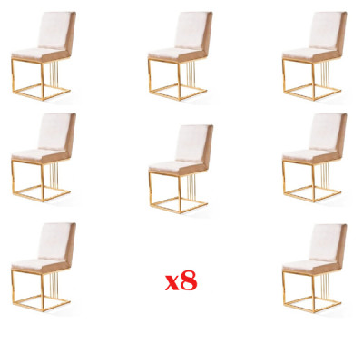 Design 8x Stull Grépp Set Polster Gastro Nei Iesszëmmer Stull Garnitur Fauteuil