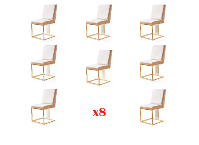 Design 8x Stull Grépp Set Polster Gastro Nei Iesszëmmer Stull Garnitur Fauteuil