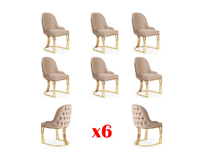 Setzt 6 Sessel Still Design Metall Stoff Polster Still Iesszëmmer Textil