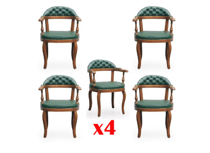Iesszëmmer Garnitur Holz Modern Grupp Lehnstull Miwwelen 4 Still Fauteuil