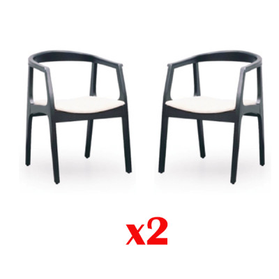 Set vun 2 Stécker massiv Holzstoff-Still Design Still fir Iessen a Wunnenzëmmer.