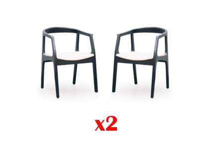 Set vun 2 Stécker massiv Holzstoff-Still Design Still fir Iessen a Wunnenzëmmer.