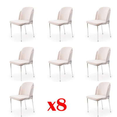 italienesche Stil Luxus Miwwelen Still Set 8X Stull Iesszëmmer Fauteuil Garnitur