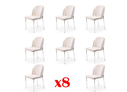 italienesche Stil Luxus Miwwelen Still Set 8X Stull Iesszëmmer Fauteuil Garnitur