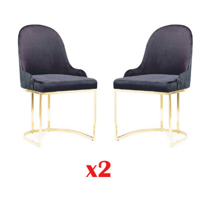 Iesszëmmer Miwwel Set 2x Stull Luxus Nei Blo Elegant Modern Stull Holz
