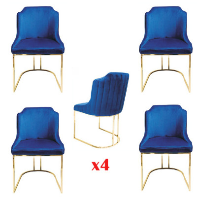 Iessstull Zëmmer Set Sëtzgrupp 4x Still Modern Polster Design Nei