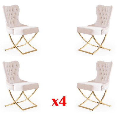 Iesszëmmerstull Kichen Iesszëmmerstill Stoff Set 4x Edelstol Stull