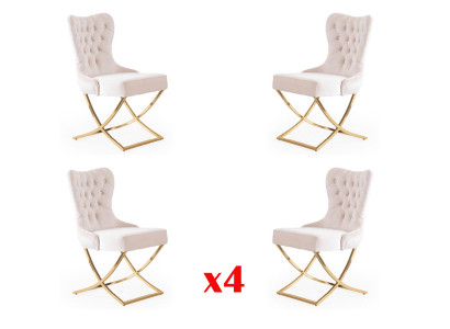 Iesszëmmerstull Kichen Iesszëmmerstill Stoff Set 4x Edelstol Stull