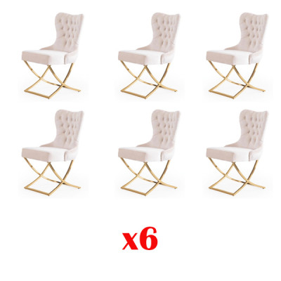 Setzt Still 6x Gepolstert Design Lounge Sëtz-Réck Grupp Miwwelen Still