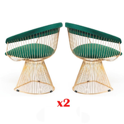 Design Still Këssen Set 2x Stull Edelstol 100% Stoff Iesszëmmer Miwwelen
