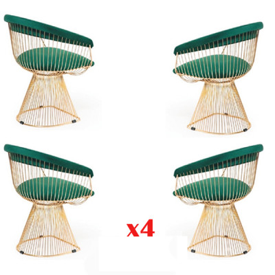 Garnitur Design 4x Stull Set Iesszëmmer Textil Polster Sëtz Stullën