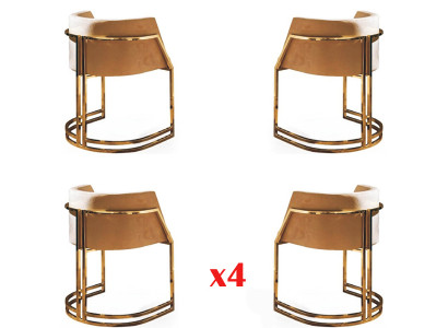 Kichen Iesssall Modern 4x Fotel Still Edelstol Stoff Polster Still