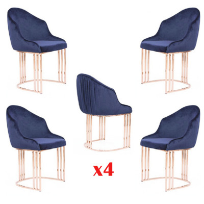 Designer Sëtz Luxus Iesszëmmer 4x Stull Still Polster Textil Modern.