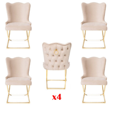 Design Still Luxus Lehnstill Polster Still 4x Fauteuil Wunn- Iess-Zëmmer