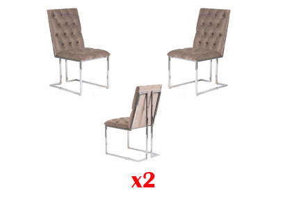 Iesszëmmer Still Textil Set 2x Stull Designer Holz Stoff Polster Lehn