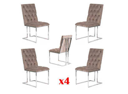 Iesszëmmer Still Textil Grupp Garnitur 4x Stull Set Sëtzgrupp Garnitur
