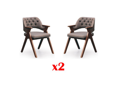 Design Sëtzpolster Set 2x Stull Holz Gastro Iesszëmmer Chesterfield