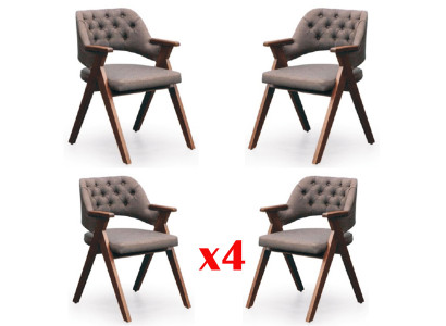 Kombinatioun 4x Stull Set Grupp Chesterfield Fauteuil Iesszëmmer Still Kombinatioun