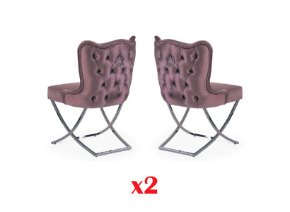 Iesszëmmer Polster Stull 2x Tëlee Lounge Club Lieder Textil Sëtz