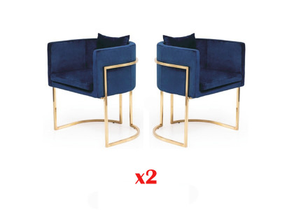 Stull 2x Iesszëmmer Still Fautteuil Edelstahl Design Miwwelen Metall Stol