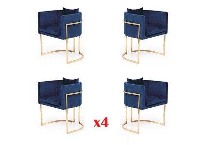 Stull 4x Gepolstert Stull Fernseh Lounge Club Garnitur Sëtz Sesselleck Iess.
