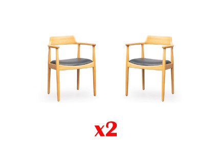 Iesszëmmer Garnitur 2x Stull Set Stull Nei Garnitur Holz Miwwel Sets