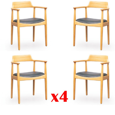 Iesszëmmer Still Holz Design Fauteuil Stoff Set 4x Still Stull Textil Gruppen