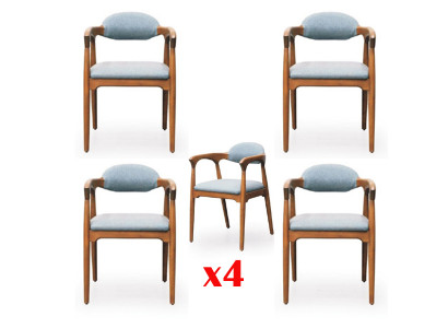 Iesszëmmer Garnitur 4x Stol Set Stull Lehn Garnitur Iessgrupp Miwwelen Grupp