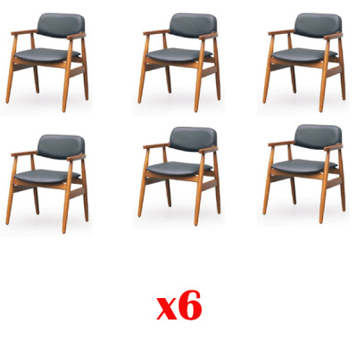 Garnituren 6 Sets Lehnstull Set Garnitur Still Grupp Sëtz Holz