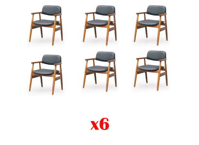 Garnituren 6 Sets Lehnstull Set Garnitur Still Grupp Sëtz Holz