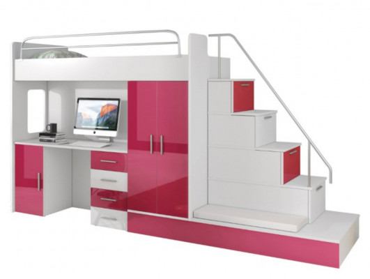 Héichbetter Stäckebetten Héichbett Blo Kannerzëmmer Better Stäck Rosa Bett Neit