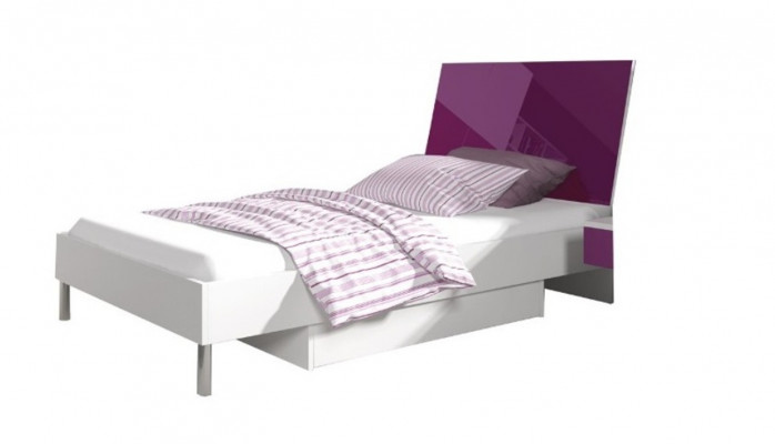 Bett + Nuetsdësch Kannerzëmmer Miwwelen Bett Kannerbett Nuetsdësch 2tlg. Lila Nei